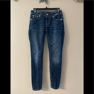 Miss Me - Womens multicolor jeweled pocket midrise skinny jeans